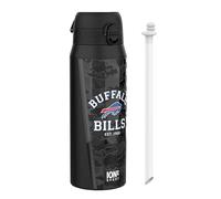 Ion8 NFL Bills Borraccia Termica con Cannuccia Rimovibile, 750ml/24oz, a Prova di Perdite, Facile da Aprire, Serratura Sicura, Lavabile in Lavastoviglie, Maniglia per il Trasporto, Facile Pulizia