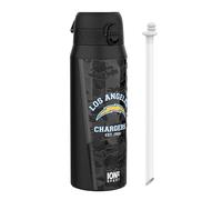 Ion8 NFL Chargers Borraccia Termica con Cannuccia Rimovibile, 750ml/24oz, a Prova di Perdite, Facile da Aprire, Serratura Sicura, Lavabile in Lavastoviglie, Maniglia per il Trasporto, Facile Pulizia