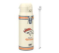 Ion8 NFL Denver Broncos Borraccia Termica con Cannuccia Rimovibile, 750ml/24oz, a Prova di Perdite, Facile da Aprire, Serratura Sicura, Lavabile in Lavastoviglie, Maniglia per il Trasporto