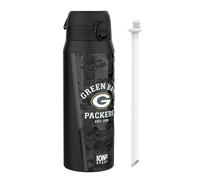 Ion8 NFL Green Bay Packers Borraccia Termica con Cannuccia Rimovibile, 750ml/24oz, a Prova di Perdite, Facile da Aprire, Serratura Sicura, Lavabile in Lavastoviglie, Maniglia per il Trasporto