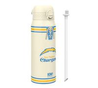 Ion8 NFL Los Angeles Chargers Borraccia Termica con Cannuccia Rimovibile, 750ml/24oz, a Prova di Perdite, Facile da Aprire, Serratura Sicura, Lavabile in Lavastoviglie, Maniglia per il Trasporto