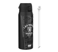 Ion8 NFL Raiders Borraccia Termica con Cannuccia Rimovibile, 750ml/24oz, a Prova di Perdite, Facile da Aprire, Serratura Sicura, Lavabile in Lavastoviglie, Maniglia per il Trasporto, Facile Pulizia