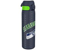 ION8 Borraccia Acciaio Inox, 600ml, a Prova di Perdite, Facile da Aprire, Serratura Sicura, Lavabile in Lavastoviglie, Adatta a Portabicchieri, Maniglia per il Trasporto, Durevole, Design NFL Seahawks