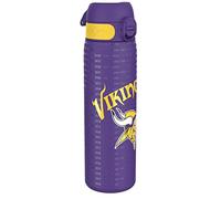 Ion8 Borraccia Acciaio Inox, 600ml, a Prova di Perdite, Facile da Aprire, Serratura Sicura, Lavabile in Lavastoviglie, Adatta a Portabicchieri, Maniglia per il Trasporto, Durevole, Design NFL Vikings