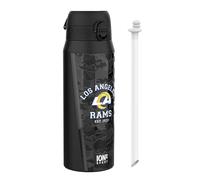 Ion8 NFL x Borraccia Termica con Cannuccia Rimovibile, 750ml/24oz, Acciaio Inossidabile, Antigoccia, NFL Rams