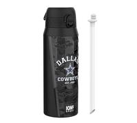 Ion8 NFL x Borraccia Termica con Cannuccia Rimovibile, 750ml/24oz, Acciaio Inossidabile, Antigoccia, NFL Cowboys
