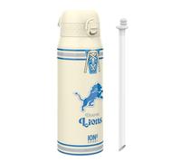 Ion8 NFL x Borraccia Termica con Cannuccia Rimovibile, 750ml/24oz, Acciaio Inossidabile, Antigoccia, NFL Lions