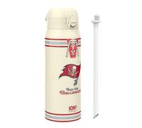 Ion8 NFL x Borraccia Termica con Cannuccia Rimovibile, 750ml/24oz, Acciaio Inossidabile, Antigoccia, NFL Buccanneers