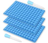ionegg - Stampo in silicone, con 126 cavità a forma di cubo, per la realizzazione di cioccolatini, caramelle, mini cubetti di ghiaccio, tartufi di cioccolato e praline, confezione da 3 pezzi