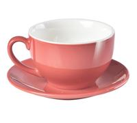 ionEgg Tazza da caffè in porcellana con piattino, 220 ml, per cappuccino, latte e tè, rosa