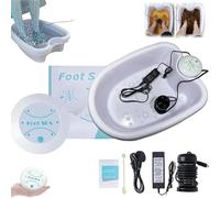 Ionic Detox pediluvio, pediluvio ionico, set completo per bagno di elettrolisi dei piedi, macchina per la pulizia della spa per i piedi portatile (bianco + bacino)