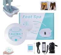 Ionic Detox pediluvio, pediluvio ionico, set completo per bagno di elettrolisi dei piedi, macchina per la pulizia della spa per i piedi portatile (bianco + senza bacino)