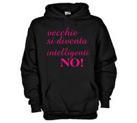 Ionic Felpa KJ347 Cappuccio Hoodie Donna Vecchie si diventa intelligenti no