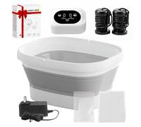Ionic Foot Bath Detox Machine, ionico Foot Spa per rimuovere le tossine con 2 matrici, 80 fodere usa e getta per pediluvio, sale marino disintossicante, vasca da bagno pieghevole, regalo per donne e