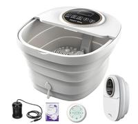 Ionic Foot Spa pieghevole con calore, bolle e luce rossa, rulli per massaggio shiatsu, macchina disintossicante agli ioni e controllo della temperatura, include regolatore di ioni, 5 confezioni di