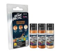 IONIC Real Heavy Metal - Set di vernice metallica in 3 fasi per miniature e modellismo, include base, lavaggio e luce, finitura professionale, Wargames