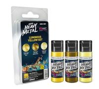 IONIC Real Heavy Metal - Set di vernice metallica in 3 passaggi per miniature e modellismo, include base, lavaggio e luce, finitura professionale, Wargames