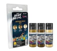 IONIC Real Heavy Metal - Set di vernice metallica in 3 passaggi per miniature e modellismo, include base, lavaggio e luce, finitura professionale, Wargames