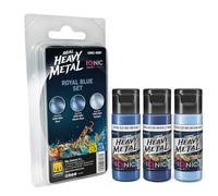 IONIC Real Heavy Metal - Set di vernice metallica in 3 passaggi per miniature e modellismo, include base, lavaggio e luce, finitura professionale, Wargames, colore blu reale