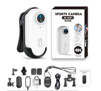 IonicSwift - RideView Hands-Free POV Camera for Equestrians, 4K Mini Ride View Riding Camera, Waterproof Portable Wearable, With Magnetic Clip and Bracket (1080P White,64G)