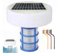 Ionizzatore per piscina ad energia solare, purificatore d'acqua agli ioni di rame e argento, manutenzione facile, facile pulizia, riduce il cloro per acqua pulita della piscina, 2 spazzole incluse