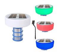 Ionizzatore solare per piscina con carta di prova e spazzola, purificatore per piscina in rame per ridurre il cloro, ideale per piscine fuori terra e interrate, pulitore dell'acqua ad energia so