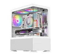 IONZ KZ-V Mini Aether PC Gaming case M/ATX vetro temperato con accesso massimo a tutti i componenti include 3 x 120mm ARGB Fan - Bianco