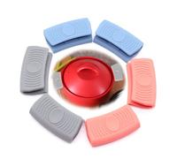 IOPJLK 3 Paia di Protezioni per Manici in Silicone Protezioni Termiche per i Manici di Pentole e Padelle Protezioni Termiche per i Manici di Padelle, Forni e Piastre in Ghisa Blu Grigio Arancione