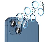 IOPYKKOA [3 pezzi di protezione dell'obiettivo della fotocamera compatibile con iPhone 13/13 Mini vetro temperato, [compatibile con custodia] [antigraffio] [facile installazione] - Lente cerchio blu