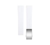 IORUYB Cinturino da polso in gomma fluorurata da 20 mm per Tissot T122 Carson Zhenme 1853 uomini donne T122410a T122407A T122207A, Bianco, fibbia argento, 21mm