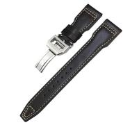 IORUYB Cinturino spesso in vera pelle di vitello, 20 mm, 21 mm, 22 mm, per IWC Big Pilot, Spitfire IW5009 IW3777, borchie in pelle bovina (marrone bianco, 2,21 mm)