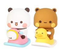 IOSCDH 2 PCS Bubu Dudu Decorazione Per Auto,Dudu Bubu Simpatica Decorazione Per Cruscotto,Oscillante Decorazione Per Auto,Decorazione Da Collezione,Simpatico Giocattolo Per Bambini,Ragazzi,Ufficio