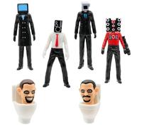 IOSCDH Toi-let Figure Set, 6 Pezzi Ski-bidi Toi-let Figure Anime Personaggio Del Modello Ski-bidi Toi-lette Modello Figura Cake Toppers Figure Desktop Ornaments Il Regalo Per i Fan Del Gioco A