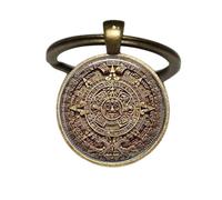 IoSix Calendario Maya, arte Maya, calendario messicano, portachiavi azteco Calenda, portachiavi, portachiavi unico, regalo personalizzato, portachiavi regalo per tutti i giorni, Argento, 2.5