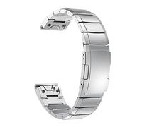 IOTUP Cinturino da polso in acciaio inox 22 26mm per Garmin Fenix 5 5X 6 6XPro 3HR/Solar/Enduro/Descent MK1 Mk2 Mk2i Cinturino da polso (colore: argento, dimensioni: 26mm)