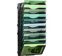 IOUGDSEC Organizer da parete verticale a 10 ripiani, in rete, per ufficio, scuola, casa, nero