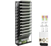 IOUGDSEC Portariviste a 13 ripiani in rete A4 da appendere alla parete, per riviste, documenti, riviste, cartelle e documenti da scrivania