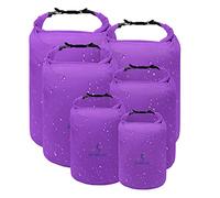 ioutdoor Set di borse asciutte, impermeabili, leggere, per paddle, kayak, pesca, campeggio, escursionismo, casa, Viola 6., 2L + 5L + 10L + 20L+ 40L+ 70L, Classico