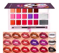 Iouyjiu 18 Color Lipstick Palette, Moisturizing Palette, Long Lasting Lightweight Texture Vibrant Shades, Waterproof Lipstick Ideal for Halloween, Parties, Gatherings, 25g