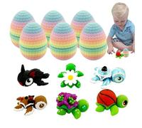 Iouyjiu 3D Printed Decor, Easter Egg Figurine, Animali Miniature, Detailed Design Set Handcrafted Collectibles Ideal for Home Display and Basket Fillers, 6 pezzi