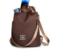 Iouyjiu Anti-Theft Backpack Purse, Lightweight Casual Daypack, Secure Chest Bag Purse, Water Bottle Holder, Comfortable Commuter Bag, for Women, Travel, 32x16x37cm Black Brown, marrone, Se référer au