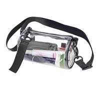 Iouyjiu Borsa da palestra dal design trasparente, approvata dallo stadio, piccola borsa a tracolla trasparente in PVC, borsa a tracolla cilindrica trasparente, 19 x 10 x 10 cm, per donne, eventi
