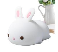 Iouyjiu Bunny Lamp - Soft Glow Decor for Lighting | Silicone Touch Controlled Rechargeable Light, Cute Animal Night Illumination for Bedroom Nursery Bathroom Bedside Table Winter Use