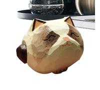 Iouyjiu Cat Figurines - Wooden Statue Ornament With Expression for Decorative Display | Miniature Cat Statue With Charming Features, Indoor Outdoor Accent For Christmas Kids Girl Car Desk Home