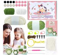 Iouyjiu Crochet Kit for Beginners - Complete Hook Set for Learning Craft | Yarn Skeins with Ergonomic Hooks, Safety Eyes and Soft Stuffing Included, Starter Pack for DIY Amigurumi Projects