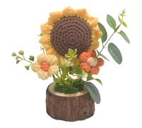 Iouyjiu Crochet Sunflower, Knitting Kit, Small Crochet Flower Decorations, Lightweight Decorative Handmade Statue, Sunflower Gift for Indoor, Outdoor, Present, Birthday, Display