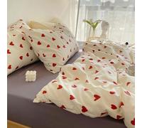 Iouyjiu Dorm Comforter Cover, Kids Bedding Set, Cute Bedding Set, Heart Comforter Cover, Girls Comforter Set, Cute Bed Sheets, Bedding Set for Kids, Cover and Comforter Set with Pillowcases