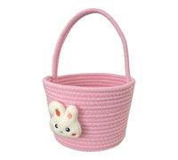 Iouyjiu Easter Basket, Soft Storage Container, Bunny Handle Basket, Empty Egg Hunt Holder, Festive Treat Bag, Ideal for Babies, Parties, Candy & Games, 9.06x7.09x6.3in