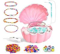 Iouyjiu Electric Bead Spinner, Electric Shell Shape Bead Spinners, Adjustable Beading Machine, USB Charging Automatic Jewelry Maker for Crafting, Necklace Weaving, 6.1x5.31x3.94 Inches