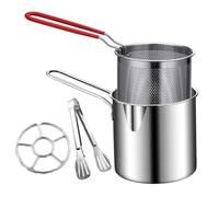 Iouyjiu Frying Pot - Stainless Steel Fryer for Snacks | Space-Saving Design with Handles, Pot for Chicken Wings French Fries Desserts Home Kitchen Restaurant RV Catering Truck